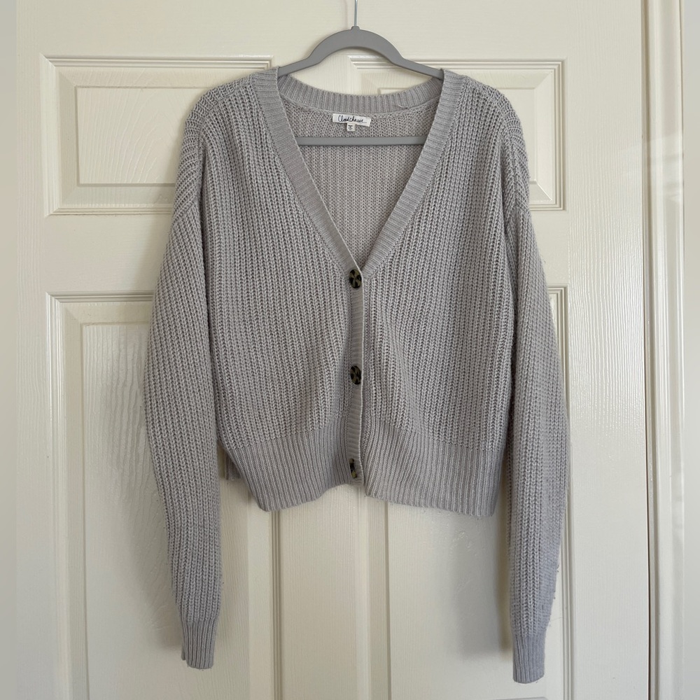 Cloud Chaser Light Gray V-Neck Cardigan